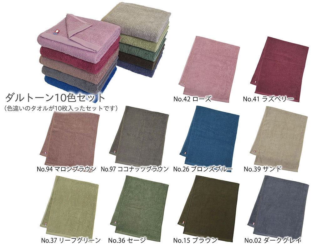 【40%割引】今治タオル フェイスタオル 美容系 プロ仕様 10枚セット|10色セット(全4バリエーション)|M color(エムカラー)日本製